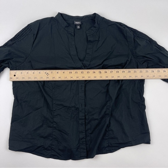 Mossimo Button Up Shirt Womens 18W Black Vneck Mock Neck - Picture 5 of 9